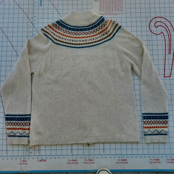 Columbia Sweater Women's XLarge Long Sleeve Zip Cardigan 10% Angora Beige - Picture 4 of 11